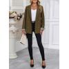 imageHappy Sailed Womens Casual Blazers Plaid Cuff Long Sleeve Double Breasted Open Front Blazer Jackets Work SuitsBrown