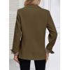 imageHappy Sailed Womens Casual Blazers Plaid Cuff Long Sleeve Double Breasted Open Front Blazer Jackets Work SuitsBrown