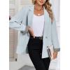 imageHappy Sailed Womens Casual Blazers Plaid Cuff Long Sleeve Double Breasted Open Front Blazer Jackets Work SuitsLight Blue
