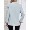 imageHappy Sailed Womens Casual Blazers Plaid Cuff Long Sleeve Double Breasted Open Front Blazer Jackets Work SuitsLight Blue