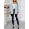 imageHappy Sailed Womens Casual Blazers Plaid Cuff Long Sleeve Double Breasted Open Front Blazer Jackets Work SuitsLight Blue