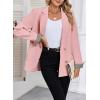 imageHappy Sailed Womens Casual Blazers Plaid Cuff Long Sleeve Double Breasted Open Front Blazer Jackets Work SuitsLight Pink