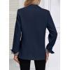 imageHappy Sailed Womens Casual Blazers Plaid Cuff Long Sleeve Double Breasted Open Front Blazer Jackets Work SuitsNavy Blue