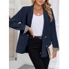 imageHappy Sailed Womens Casual Blazers Plaid Cuff Long Sleeve Double Breasted Open Front Blazer Jackets Work SuitsNavy Blue