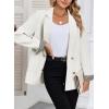 imageHappy Sailed Womens Casual Blazers Plaid Cuff Long Sleeve Double Breasted Open Front Blazer Jackets Work SuitsWhite