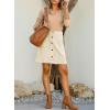 imageHappy Sailed Womens Corduroy Skirts Fall Winter High Waisted Button Down Aline Short Mini Skirt with PocketsBeige