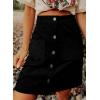 imageHappy Sailed Womens Corduroy Skirts Fall Winter High Waisted Button Down Aline Short Mini Skirt with PocketsBlack