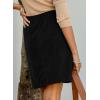 imageHappy Sailed Womens Corduroy Skirts Fall Winter High Waisted Button Down Aline Short Mini Skirt with PocketsBlack