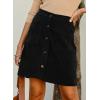 imageHappy Sailed Womens Corduroy Skirts Fall Winter High Waisted Button Down Aline Short Mini Skirt with PocketsBlack