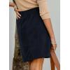 imageHappy Sailed Womens Corduroy Skirts Fall Winter High Waisted Button Down Aline Short Mini Skirt with PocketsBlue