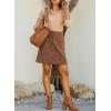 imageHappy Sailed Womens Corduroy Skirts Fall Winter High Waisted Button Down Aline Short Mini Skirt with PocketsBrown