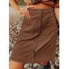imageHappy Sailed Womens Corduroy Skirts Fall Winter High Waisted Button Down Aline Short Mini Skirt with PocketsBrown