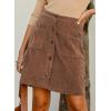 imageHappy Sailed Womens Corduroy Skirts Fall Winter High Waisted Button Down Aline Short Mini Skirt with PocketsBrown