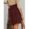 imageHappy Sailed Womens Corduroy Skirts Fall Winter High Waisted Button Down Aline Short Mini Skirt with PocketsBurgundy