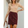 imageHappy Sailed Womens Corduroy Skirts Fall Winter High Waisted Button Down Aline Short Mini Skirt with PocketsBurgundy
