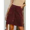 imageHappy Sailed Womens Corduroy Skirts Fall Winter High Waisted Button Down Aline Short Mini Skirt with PocketsBurgundy
