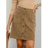 imageHappy Sailed Womens Corduroy Skirts Fall Winter High Waisted Button Down Aline Short Mini Skirt with PocketsCamel