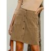 imageHappy Sailed Womens Corduroy Skirts Fall Winter High Waisted Button Down Aline Short Mini Skirt with PocketsCamel