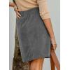 imageHappy Sailed Womens Corduroy Skirts Fall Winter High Waisted Button Down Aline Short Mini Skirt with PocketsGray