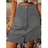 imageHappy Sailed Womens Corduroy Skirts Fall Winter High Waisted Button Down Aline Short Mini Skirt with PocketsGray
