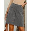 imageHappy Sailed Womens Corduroy Skirts Fall Winter High Waisted Button Down Aline Short Mini Skirt with PocketsGray