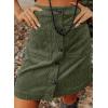 imageHappy Sailed Womens Corduroy Skirts Fall Winter High Waisted Button Down Aline Short Mini Skirt with PocketsGreen