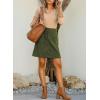 imageHappy Sailed Womens Corduroy Skirts Fall Winter High Waisted Button Down Aline Short Mini Skirt with PocketsGreen