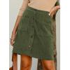 imageHappy Sailed Womens Corduroy Skirts Fall Winter High Waisted Button Down Aline Short Mini Skirt with PocketsGreen