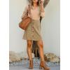 imageHappy Sailed Womens Corduroy Skirts Fall Winter High Waisted Button Down Aline Short Mini Skirt with PocketsKhaki