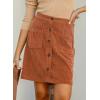 imageHappy Sailed Womens Corduroy Skirts Fall Winter High Waisted Button Down Aline Short Mini Skirt with PocketsOrange