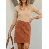 imageHappy Sailed Womens Corduroy Skirts Fall Winter High Waisted Button Down Aline Short Mini Skirt with PocketsOrange