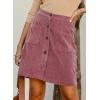 imageHappy Sailed Womens Corduroy Skirts Fall Winter High Waisted Button Down Aline Short Mini Skirt with PocketsPink