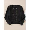 imageHappy Sailed Womens Cropped Tweed Blazers Casual Long Sleeve Double Breasted Open Front Blazer Jackets Work SuitsBlack