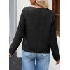 imageHappy Sailed Womens Cropped Tweed Blazers Casual Long Sleeve Double Breasted Open Front Blazer Jackets Work SuitsBlack