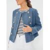 imageHappy Sailed Womens Cropped Tweed Blazers Casual Long Sleeve Double Breasted Open Front Blazer Jackets Work SuitsDark Blue