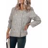 imageHappy Sailed Womens Cropped Tweed Blazers Casual Long Sleeve Double Breasted Open Front Blazer Jackets Work SuitsGray