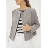 imageHappy Sailed Womens Cropped Tweed Blazers Casual Long Sleeve Double Breasted Open Front Blazer Jackets Work SuitsGray