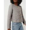 imageHappy Sailed Womens Cropped Tweed Blazers Casual Long Sleeve Double Breasted Open Front Blazer Jackets Work SuitsGray