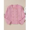 imageHappy Sailed Womens Cropped Tweed Blazers Casual Long Sleeve Double Breasted Open Front Blazer Jackets Work SuitsPink