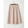 imageHappy Sailed Womens Faux Suede Skirt Spring Winter Elastic Waist Front Pockets A Line Midi Skirts with SplitApricot