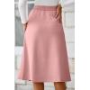imageHappy Sailed Womens Faux Suede Skirt Spring Winter Elastic Waist Front Pockets A Line Midi Skirts with SplitPink