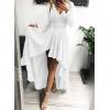 imageHappy Sailed Womens Floral Lace Long Sleeve V Neck Hi Low ALine Cocktail Party Dress