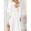 imageHappy Sailed Womens Floral Lace Long Sleeve V Neck Hi Low ALine Cocktail Party Dress