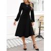 imageHappy Sailed Womens Long Sleeve Ruched Waist Flowy A Line High Low Midi Cocktail Party DressBlack