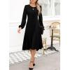 imageHappy Sailed Womens Long Sleeve Ruched Waist Flowy A Line High Low Midi Cocktail Party DressBlack