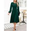imageHappy Sailed Womens Long Sleeve Ruched Waist Flowy A Line High Low Midi Cocktail Party DressBlackish Green