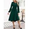 imageHappy Sailed Womens Long Sleeve Ruched Waist Flowy A Line High Low Midi Cocktail Party DressBlackish Green