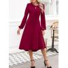 imageHappy Sailed Womens Long Sleeve Ruched Waist Flowy A Line High Low Midi Cocktail Party DressBurgundy