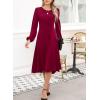 imageHappy Sailed Womens Long Sleeve Ruched Waist Flowy A Line High Low Midi Cocktail Party DressBurgundy