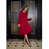imageHappy Sailed Womens Long Sleeve Ruched Waist Flowy A Line High Low Midi Cocktail Party DressBurgundy